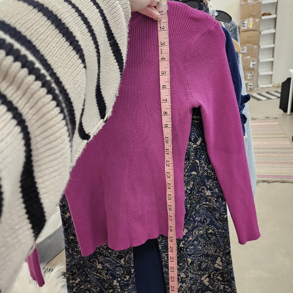 Fuchsia Slim Fit Ribbed Sweater - Picture 6 of 7